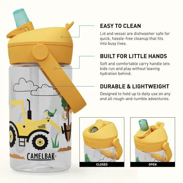 Alt view image 2 of 7 - Thrive Flip Straw Kids Water Bottle with Bite Valve