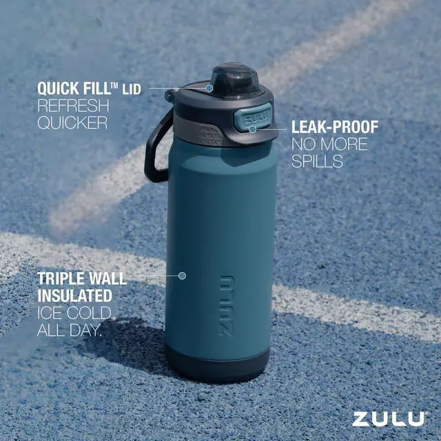 Alt view image 3 of 7 - Powerfill Pro 18oz Kids Stainless Sip or Chug Water Bottle, Midnight Storm