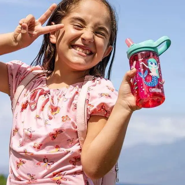 Alt view image 2 of 6 - Eddy+ Kids Bite Valve Water Bottle 14oz, Grapefruit