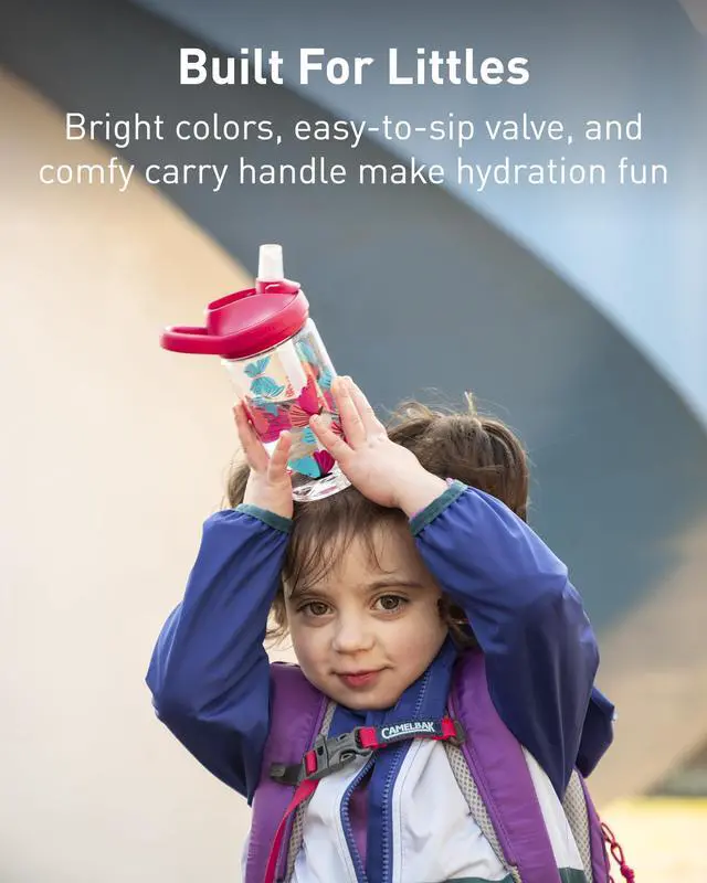Alt view image 5 of 6 - Eddy+ Kids Bite Valve Water Bottle 14oz, Grapefruit