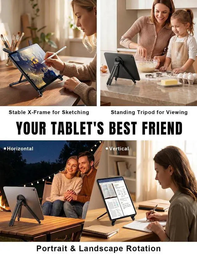 Alt view image 7 of 7 - Magnetic Phone Stand & Foldable Laptop Riser, Matte Black Multi-Device Aluminum Desk Mount, N52 MagSafe Tripod Grip for Travel Office, Ergonomic Elevator for MacBook, iPad & iPhone