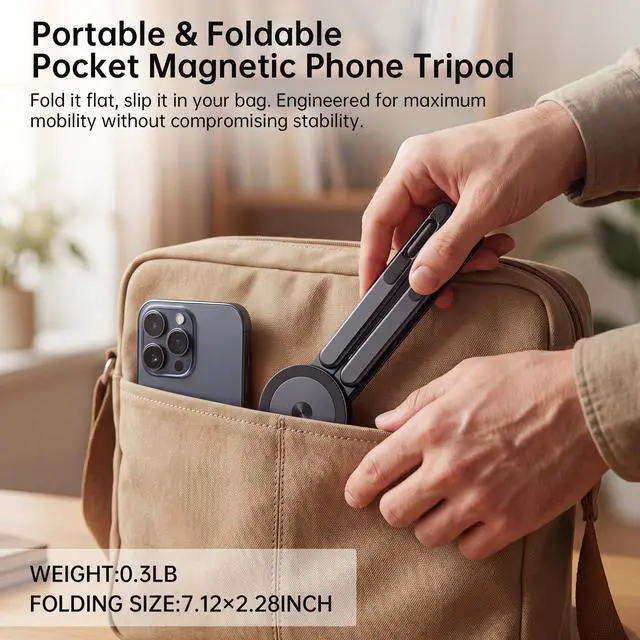 Alt view image 3 of 7 - Portable Laptop Stand, 3-in-1 Magnetic Foldable Adjustable, for DeskBlack