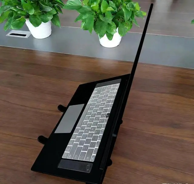 Alt view image 2 of 6 - Adjustable Aluminum Alloy Laptop Stand,Foldable Notebook Computer Holder with Non-Slip Silicone pad,Ventilated Cooling Notebook Holder Stand for 10-15.6 Laptops, Tablets-Black
