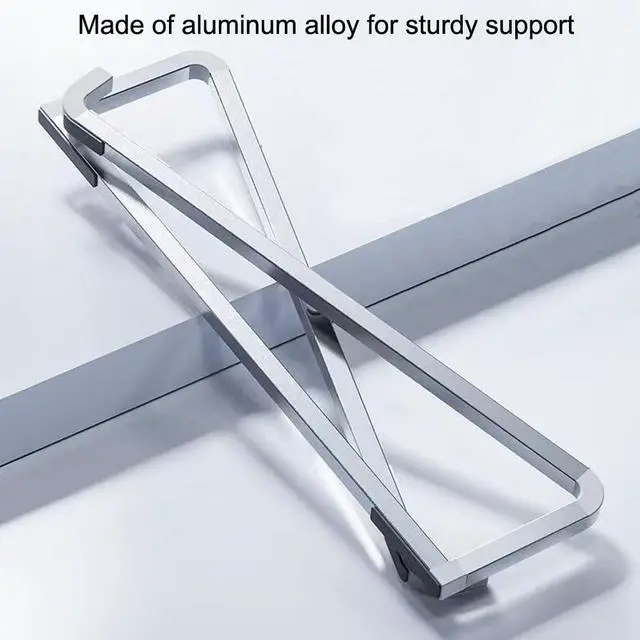 Alt view image 2 of 7 - Protable Laptop Stand for Desk,Foldable Laptop Riser,Ergonomic Aluminum Computer Stand for Collaborative Work,Lightweight Easy Storage,Compatible with MacBook Pro/Air,Dell,HP,Lenovo,11''-17'' (Silver)