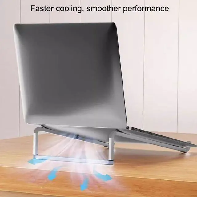 Alt view image 3 of 7 - Protable Laptop Stand for Desk,Foldable Laptop Riser,Ergonomic Aluminum Computer Stand for Collaborative Work,Lightweight Easy Storage,Compatible with MacBook Pro/Air,Dell,HP,Lenovo,11''-17'' (Silver)