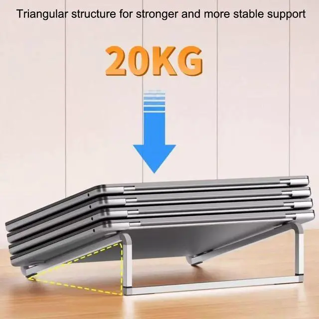 Alt view image 4 of 7 - Protable Laptop Stand for Desk,Foldable Laptop Riser,Ergonomic Aluminum Computer Stand for Collaborative Work,Lightweight Easy Storage,Compatible with MacBook Pro/Air,Dell,HP,Lenovo,11''-17'' (Silver)