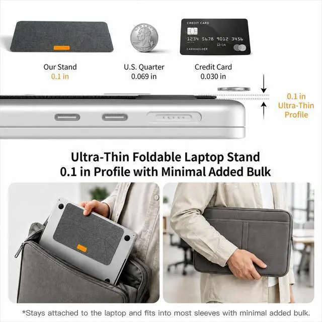 Alt view image 3 of 7 - Adhesive Laptop Stand for Desk, Foldable Dual-Angle, 1314 in
