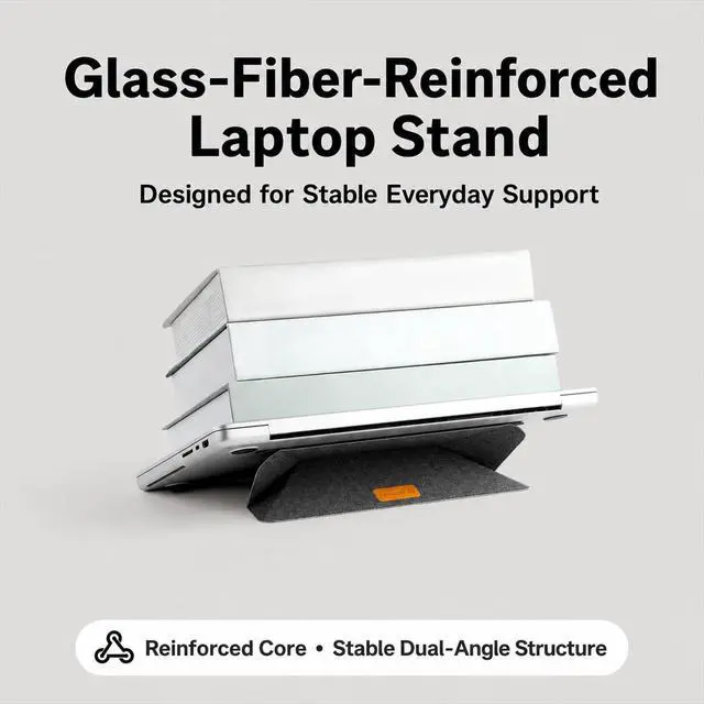 Alt view image 5 of 7 - Adhesive Laptop Stand for Desk, Foldable Dual-Angle, 1314 in