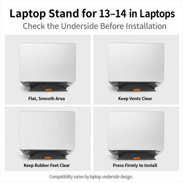 Alt view image 7 of 7 - Adhesive Laptop Stand for Desk, Foldable Dual-Angle, 1314 in