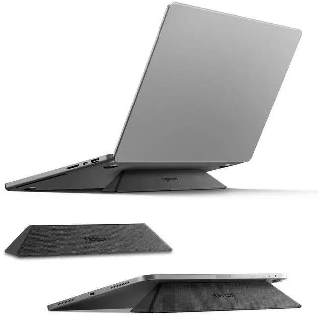 Main image of Slim Fold Portable Laptop Stand Keyboard Riser Foldable Ergonomic Angle Lift Anti-Slip Compatible with MacBook Neo, MacBook Air, MacBook Pro 11"-16" and iPad/Air/Pro and More - Black (LD201-S4)