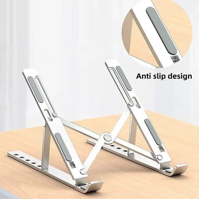 Alt view image 3 of 7 - Adjustable Laptop Stand, Silver
