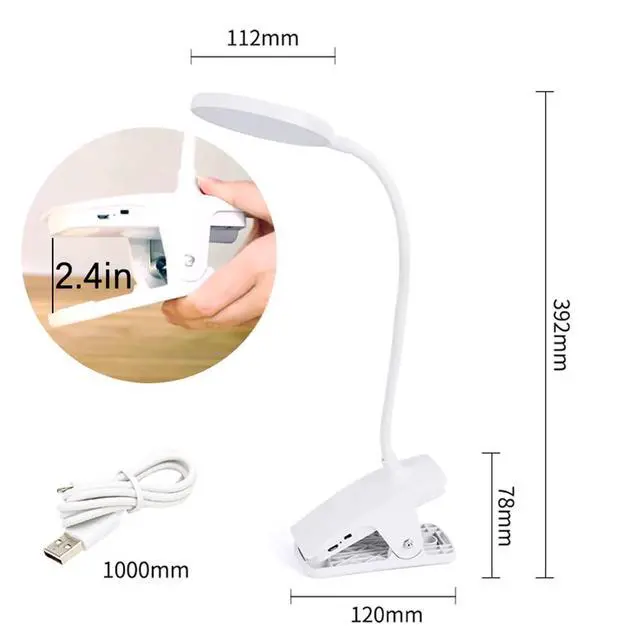 Alt view image 6 of 6 - Dorm Room Essential Clip on Light Wall-Mounted, 3 Color Portable Desk Light Mini Clip Lamp, Battery Operation Small Desk Lamp with Clamp, Reading Lights for Books Bunk Bed Headboard Makeup