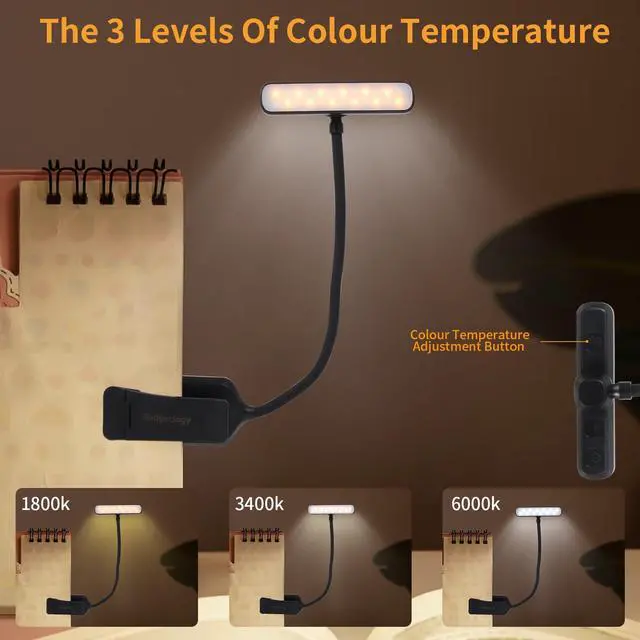 Alt view image 3 of 6 - Rechargeable Book Light, Clip-On LED Reading Light, Eye-Caring