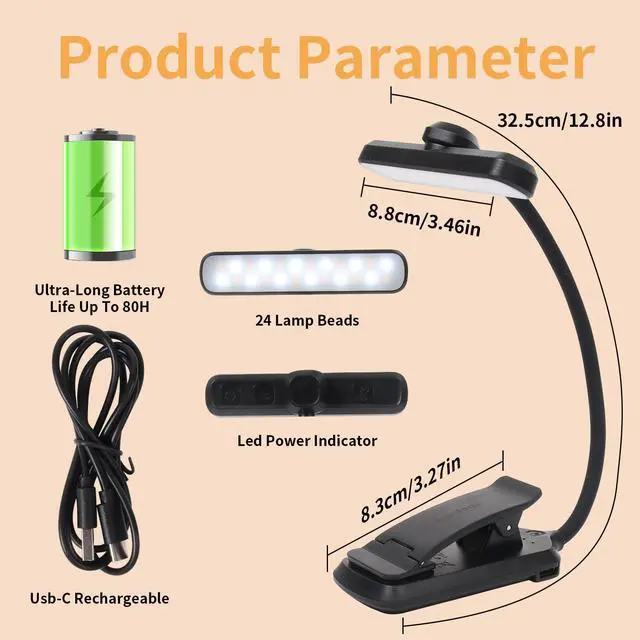 Alt view image 5 of 6 - Rechargeable Book Light, Clip-On LED Reading Light, Eye-Caring
