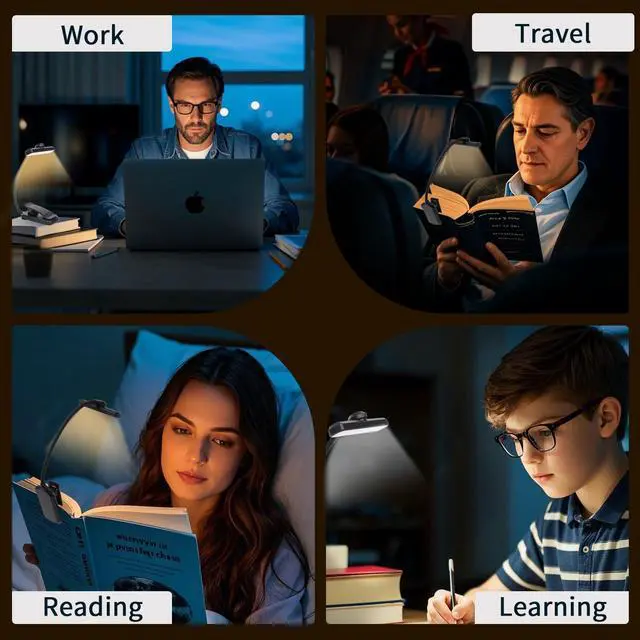 Alt view image 6 of 6 - Rechargeable Book Light, Clip-On LED Reading Light, Eye-Caring