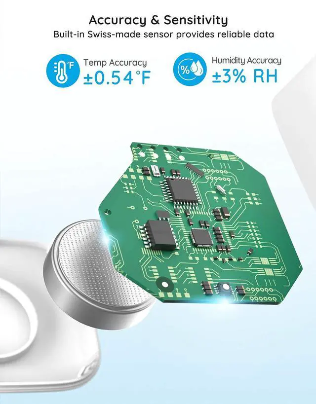 Alt view image 2 of 7 - Smart Bluetooth Thermometer Hygrometer, Mini Humidity Sensor 2 Pack