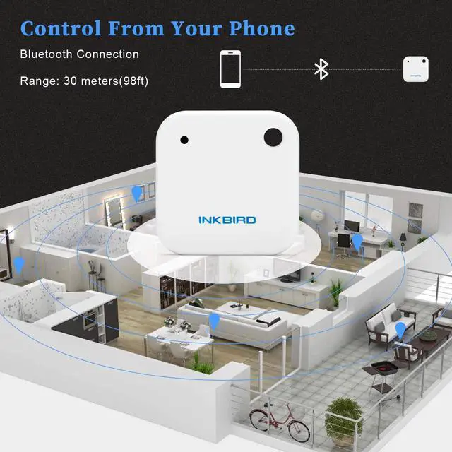 Alt view image 3 of 7 - Wireless Thermometer Humidity and Temperature Monitor, IBS-TH2 Freezer Thermometer Bluetooth Temperature Sensor Smart, with APP for Android and iOS (Temperature and Humidity Sensor)