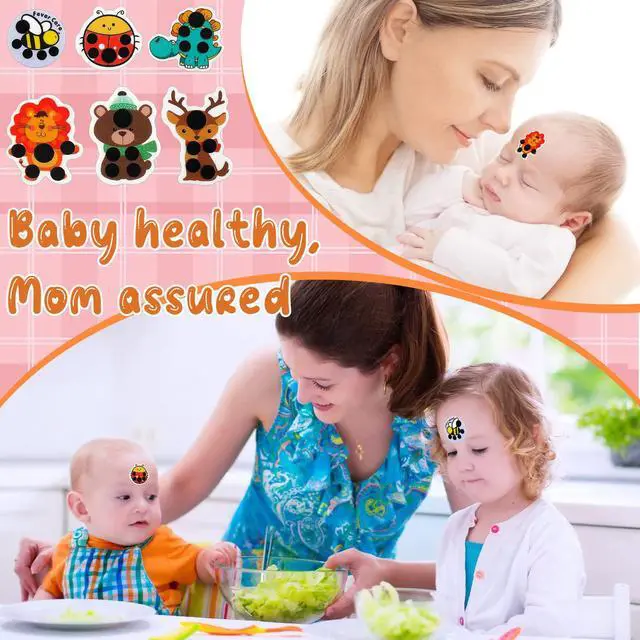 Alt view image 6 of 7 - 12 Pcs Stick-on Fever Stickers Forehead Temperature Monitoring Patch Cartoon Stickers Thermometer Strips for Kids