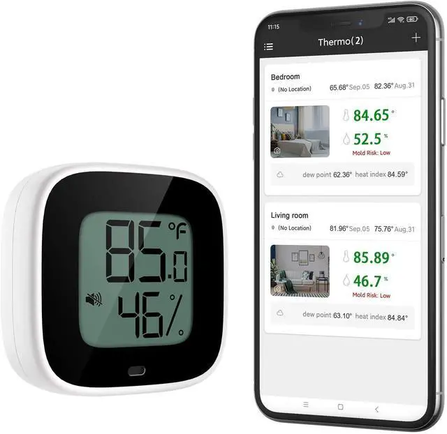 Main image of Bluetooth Thermometer Hygrometer, Smart Humidity Temperature Sensor