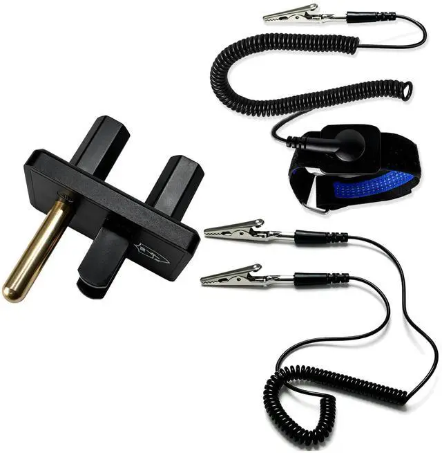 Main image of ESD Grounding kit, Grounded Plug, Anti-Static Wrist Strap, Grounding Cord