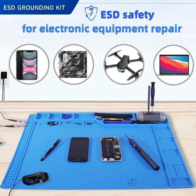Alt view image 7 of 7 - ESD Grounding kit, Grounded Plug, Anti-Static Wrist Strap, Grounding Cord