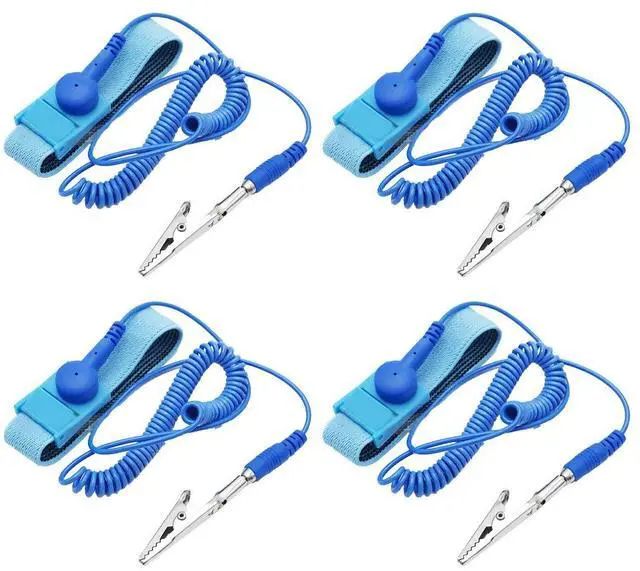 Main image of Antistatic Wrist StrapAdjustable ESD Wristband Bracelet with Grounding Wire Alligator Clip - for Working on Sensitive Electronic Devices (4)