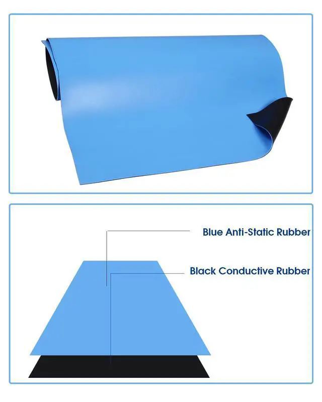 Alt view image 5 of 7 - Anti Static ESD Mat for Electronics Repair, 17"X25", Grounding Kit
