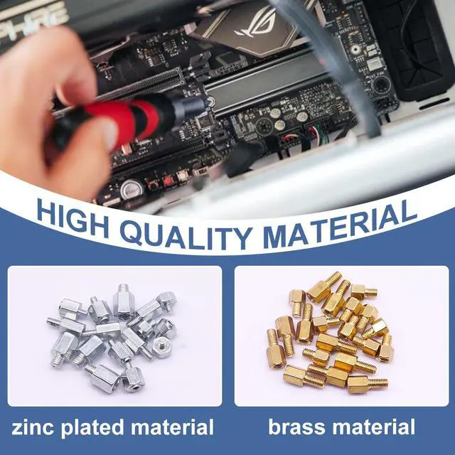 Alt view image 3 of 6 - 480PCS M.2 Screws Motherboard Standoffs Kit, NVMe Screws M.2 SSD Mounting Screws for Motherboard, SSD, HDD Hard Drive, PC Fan, PC Case