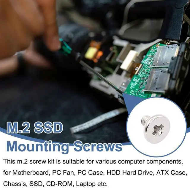Alt view image 4 of 6 - 480PCS M.2 Screws Motherboard Standoffs Kit, NVMe Screws M.2 SSD Mounting Screws for Motherboard, SSD, HDD Hard Drive, PC Fan, PC Case