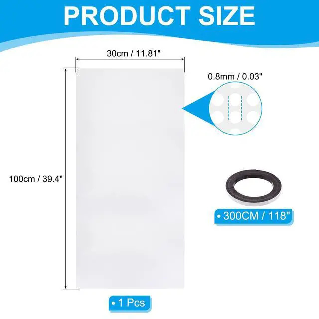 Alt view image 2 of 6 - PC Fan Dust Mesh 1000mm x 300mm 0.8mm Hole, 1 Set PVC Computer Cooler Dust Filter PC Case Dust Cover Grills with Magnetic Strip for Computer Cooler Fan Case Dustproof, White