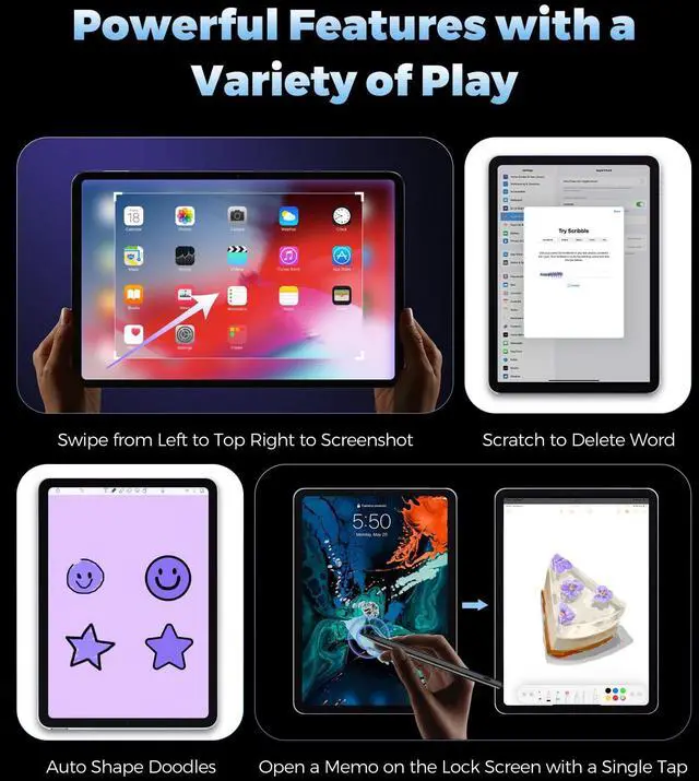 Alt view image 4 of 7 - Active Stylus Pen for iPad(2018-2023), iPad Pencil 9th Generation with Palm Rejection, Magnetic, iPad Stylus Pen Compatible with Apple iPad Pro 11/12.9 inch, iPad mini 5/6/Air3/4/5, iPad 6/7/8/9/10