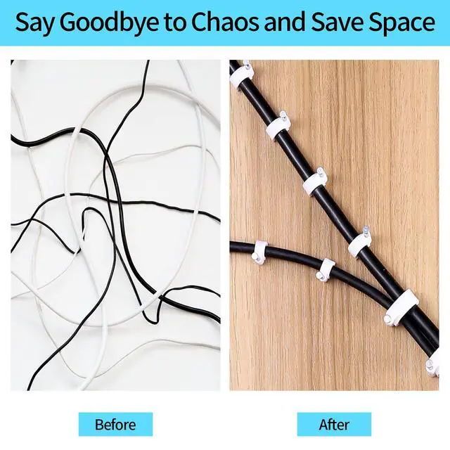 Alt view image 3 of 7 - Cable Nails Clips, 400 Pcs, 4mm 6mm 8mm 10mm, Wire Wall Clips, White