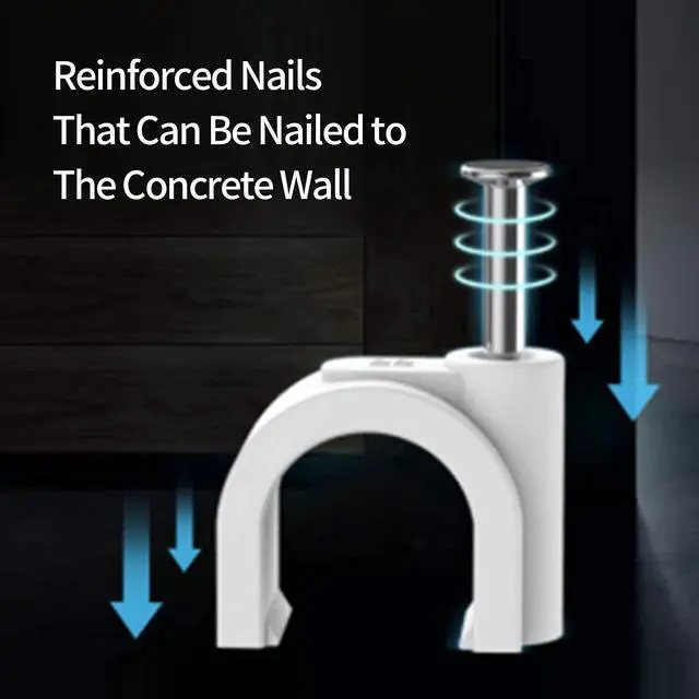 Alt view image 6 of 7 - Cable Nails Clips, 400 Pcs, 4mm 6mm 8mm 10mm, Wire Wall Clips, White