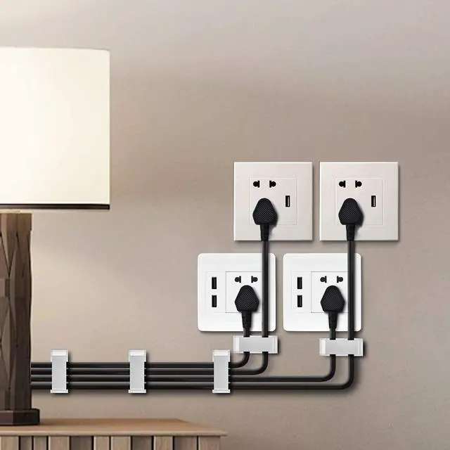 Alt view image 5 of 7 - 50 x Self-Adhesive Cable Management Clips for USB Cable TV, Charger, Audio, Wire Clamp for Table, Car, Office, Home