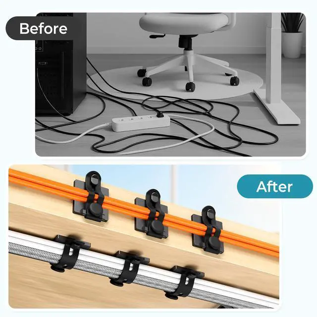 Alt view image 7 of 7 - 20PCS Cable Management Kit Adhesive Cable Clips