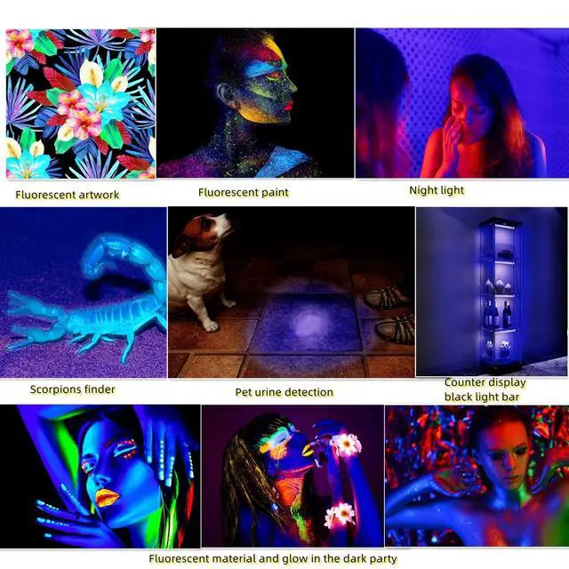 Alt view image 7 of 7 - UV Black Light Bar 1ft LED Blacklight Strip Lights for Fluorescent Tapestry | Magnetic, 10W, USB-C Cord, Small, for Body Paint Glow Party Poster Cabinet Display, Bedroom Decor, 2PACK