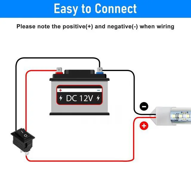 Alt view image 3 of 6 - 4PCS 12V LED Interior Light Bar, Super Bright 6500K 12V LED Light Strip Lights with Switch and Magnets, 48 LEDs 700LM Enclosed Trailer Lamp for Car Truck Camper Van RV, White