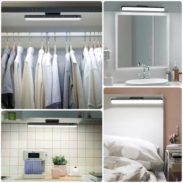 Alt view image 4 of 6 - 3W Rechargeable Light Bar with Romote Control,3 Colors Adjustable Mirror Lights with 120 LED,2000mAh Battery Makeup Light, Magnetic Stick On Touch Lights for Cabinet,Closet,Bunk Bed,Kitchen