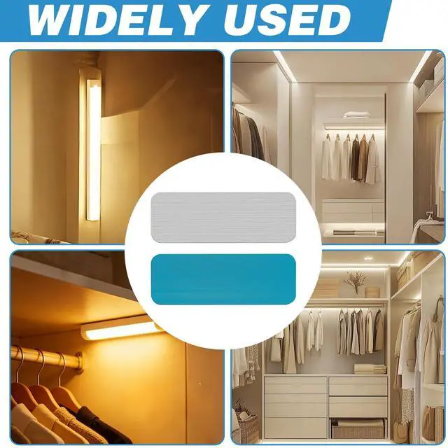 Alt view image 7 of 7 - 12Pcs Under Cabinet Lights Magnetic Strips with Adhesive Backing, LED Light Strip Sticky Lights for Under Cabinet, Replacement Strips with Adhesive Backing Suitable for Wood & Plastic Surfaces