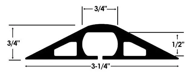 Alt view image 3 of 7 - D-2 Rubber Duct Cord Cover - 36 Inch (3 Feet) Gray Floor Cable Protector