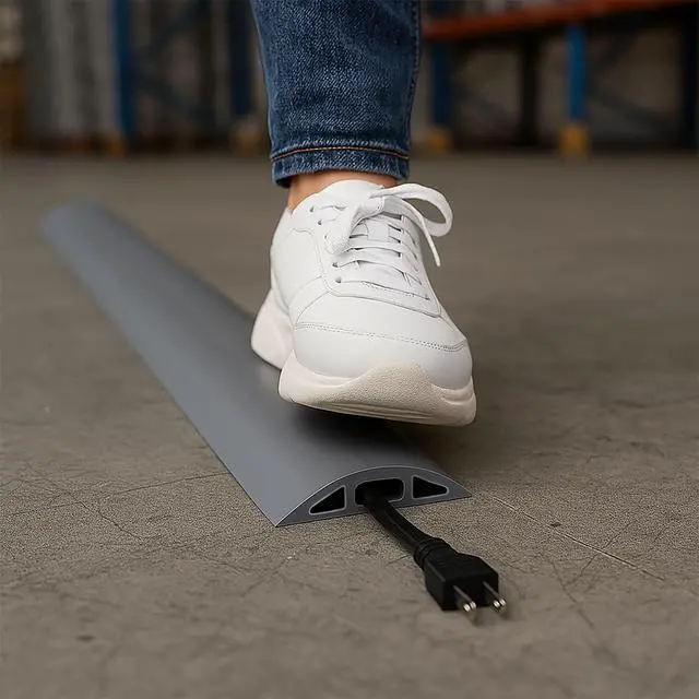 Alt view image 5 of 7 - D-2 Rubber Duct Cord Cover - 36 Inch (3 Feet) Gray Floor Cable Protector
