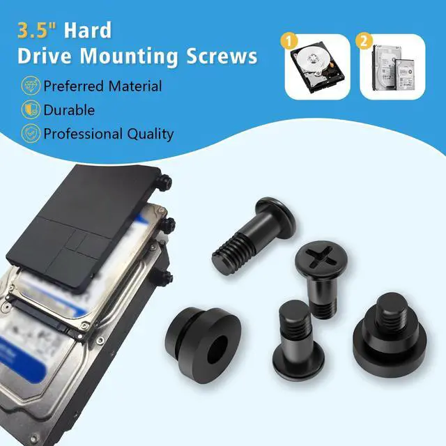 Alt view image 4 of 7 - Hard Disk Mounting Screws,3.5 inch HDD Screw and Shock Absorption Rubber Washer Kit,Solid State Drives Screws Computer Case Hard Drive Mounting Accessories(18 Set)