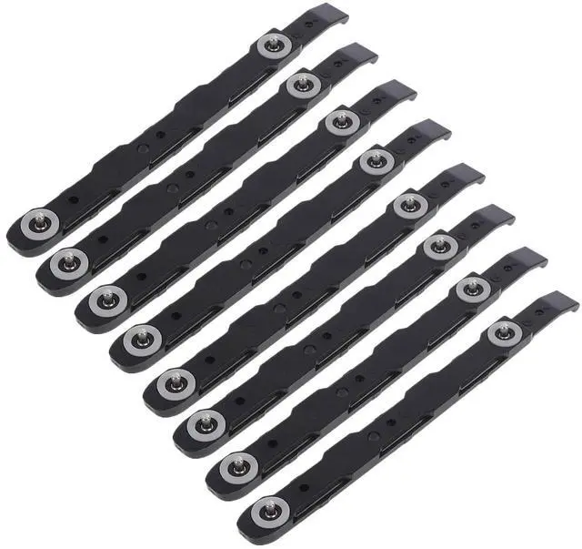 Main image of 8 Pack Chassis Hard Drive Mounting Plastic Rails Chassis Hard Drive Rails Durable Anti-Scratch HDD Mount Rails for Desktop Computer Cases, Black