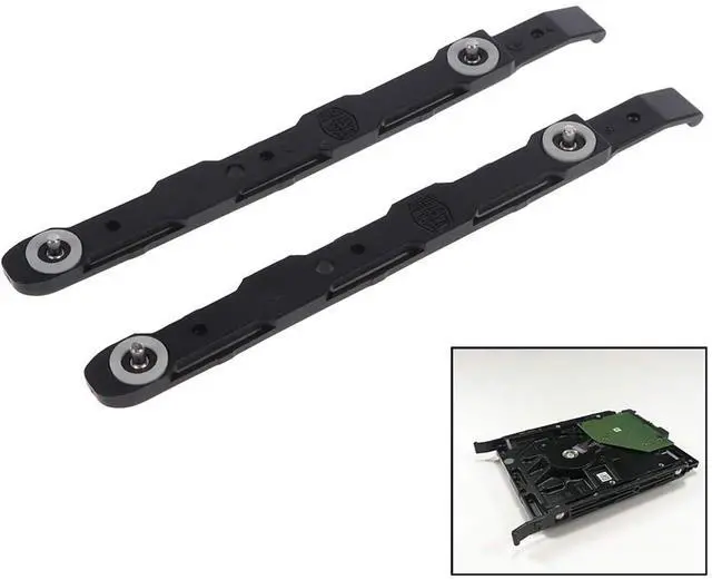 Alt view image 6 of 6 - 8 Pack Chassis Hard Drive Mounting Plastic Rails Chassis Hard Drive Rails Durable Anti-Scratch HDD Mount Rails for Desktop Computer Cases, Black