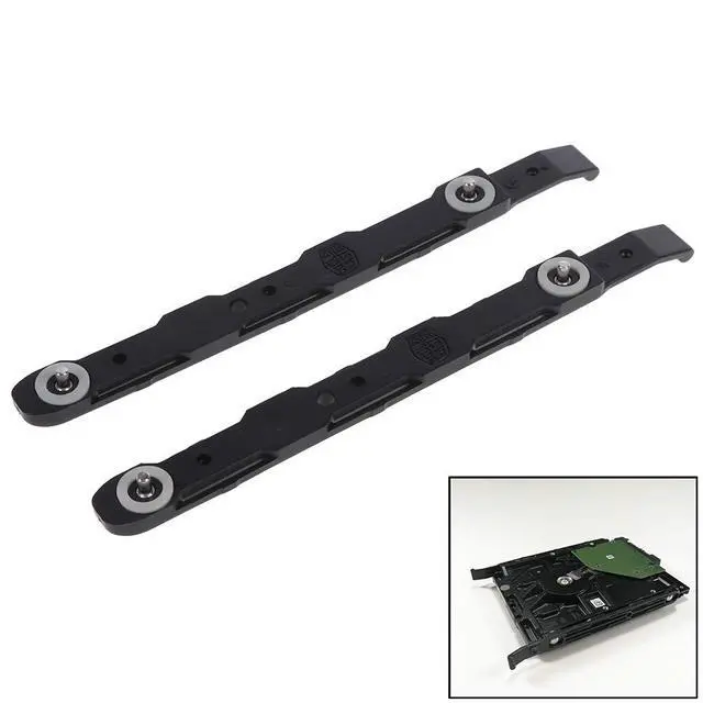 Alt view image 6 of 6 - 4 Pack Black Chassis Hard Drive Mounting Plastic Rails Durable Anti-Scratch HDD Mount Rails for Desktop Computer Cases Easy Install Drive Bracket Accessories for PC Building Upgrades