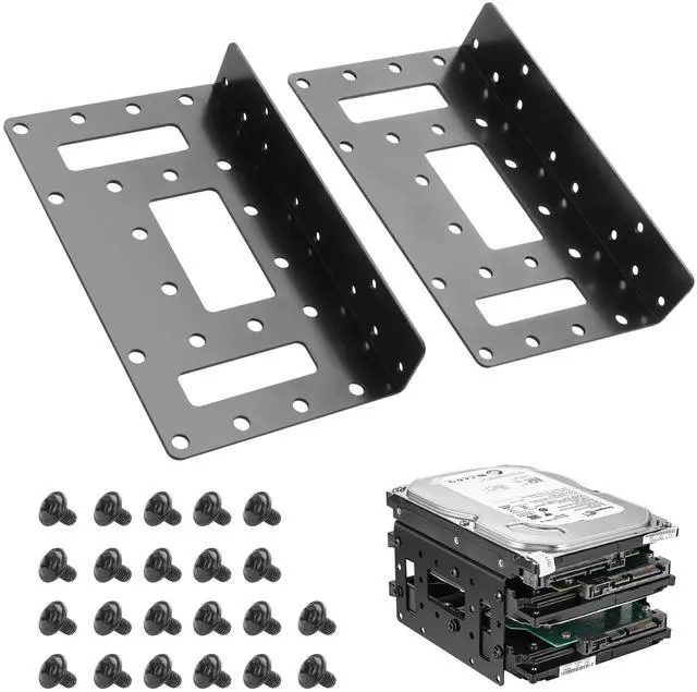 Main image of 2.5" to 3.5" SSD/HDD Mounting Bracket, Up to 4 2.5 "SSDs Metal Mounting Bracket Internal Hard Drive Mounting Bracket Tray for PC/NAS/Server (2PCS)