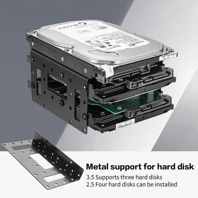Alt view image 2 of 7 - 2.5" to 3.5" SSD/HDD Mounting Bracket, Up to 4 2.5 "SSDs Metal Mounting Bracket Internal Hard Drive Mounting Bracket Tray for PC/NAS/Server (2PCS)