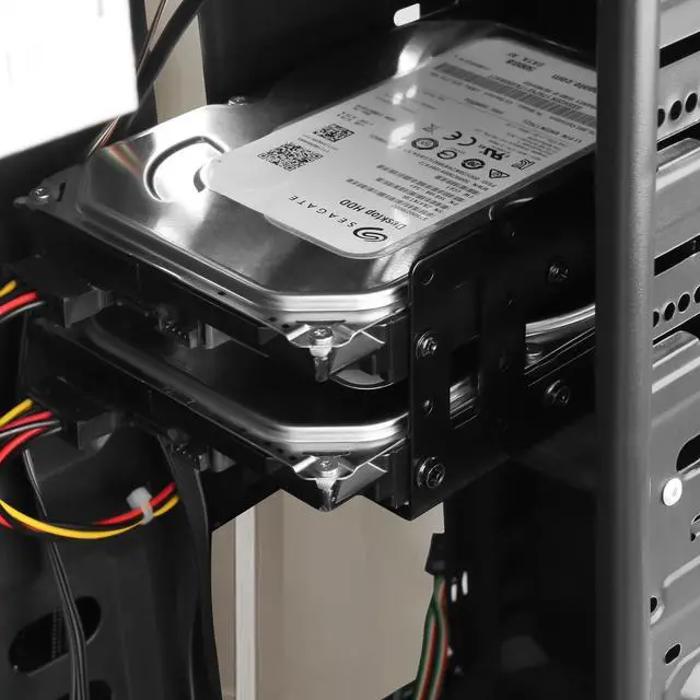 Alt view image 3 of 7 - 2.5" to 3.5" SSD/HDD Mounting Bracket, Up to 4 2.5 "SSDs Metal Mounting Bracket Internal Hard Drive Mounting Bracket Tray for PC/NAS/Server (2PCS)