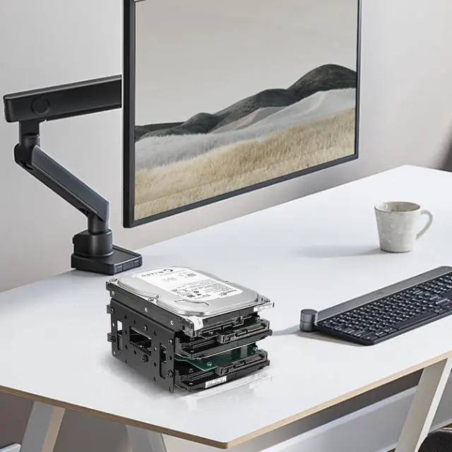 Alt view image 5 of 7 - 2.5" to 3.5" SSD/HDD Mounting Bracket, Up to 4 2.5 "SSDs Metal Mounting Bracket Internal Hard Drive Mounting Bracket Tray for PC/NAS/Server (2PCS)