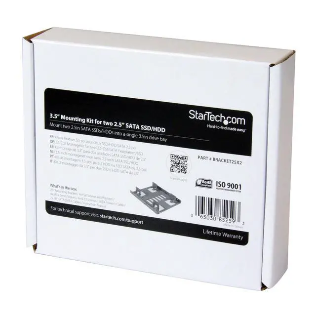 Alt view image 6 of 6 - Dual 2.5in to 3.5in SATA Bracket Kit, TAA (BRACKET25X2)
